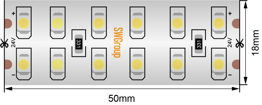 Лента светодиодная SWG SWG3240, IP65, теплый белый