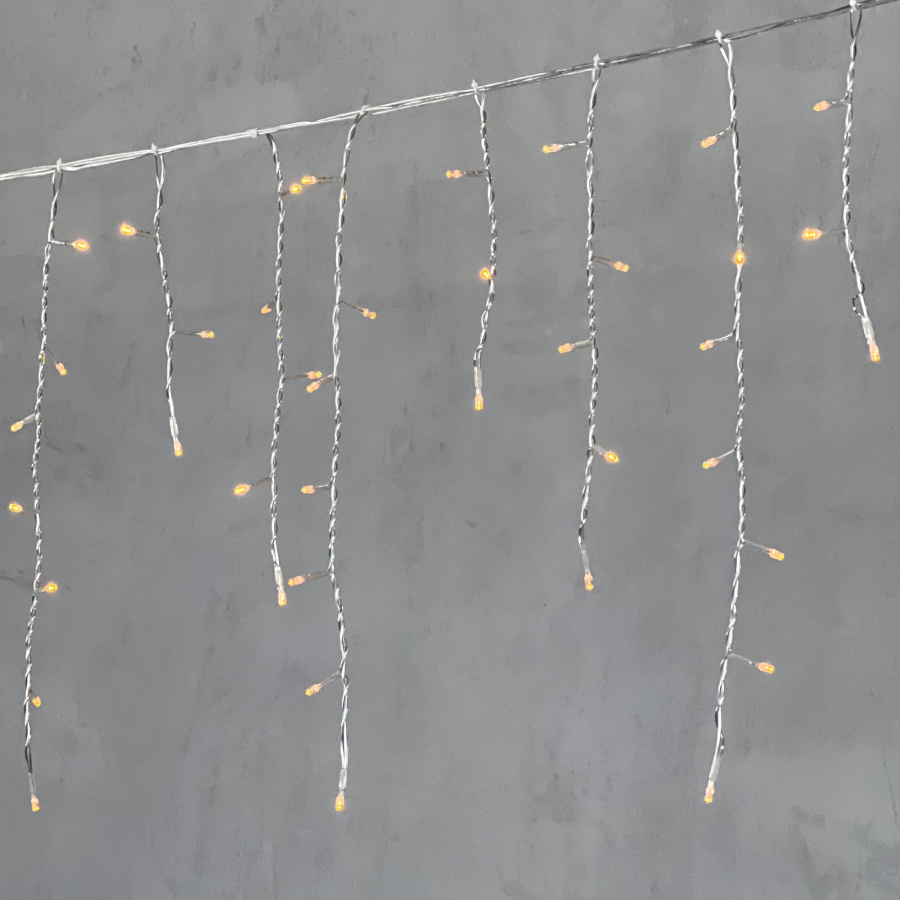 Гирлянда Бахрома 3,1 x 0,5 м Желтая 220В, 150 LED, Провод Прозрачный ПВХ, IP54