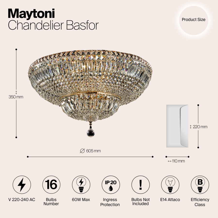 Люстра Maytoni DIA100-CL-16-G