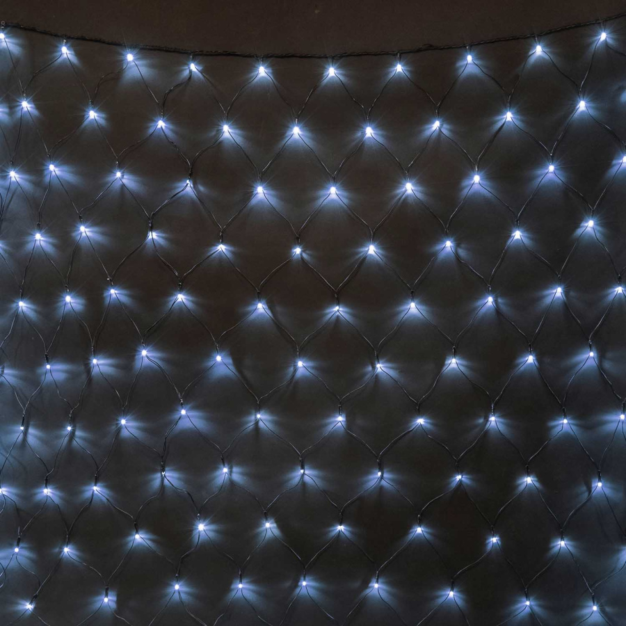Светодиодная Сеть 2 x 3 м Белая  24В, 384 LED, Провод Чёрный ПВХ, IP54