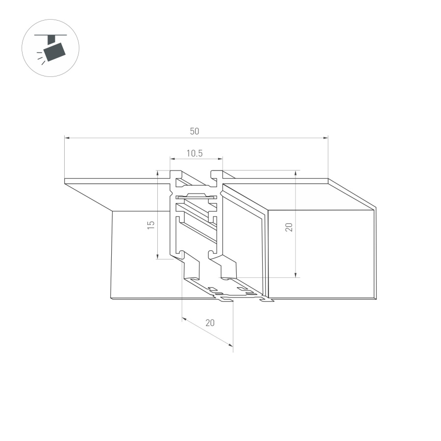 Коннектор угловой MAG-MICROCOSM-CON-FDW-L90-INT (BK, внутренний) (Arlight, IP20)
