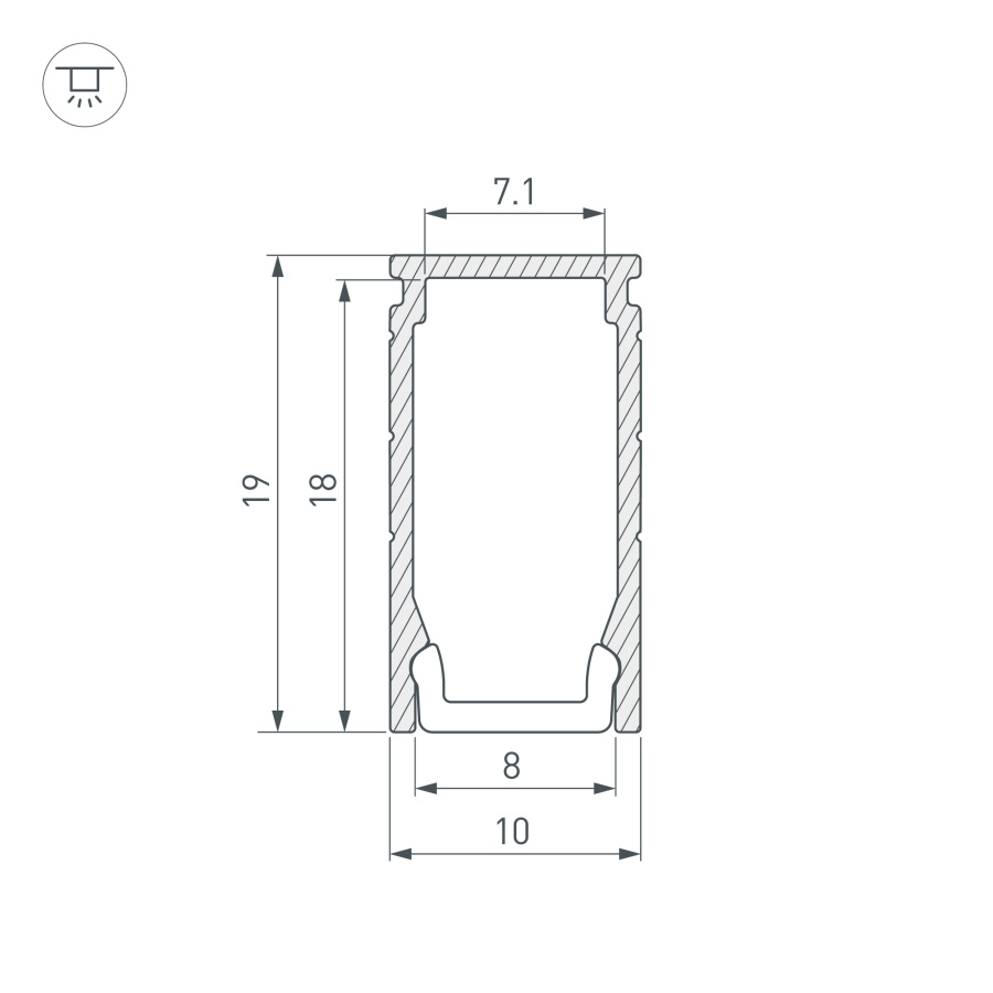 Профиль LINE-1019-2000 ANOD (Arlight, Алюминий)