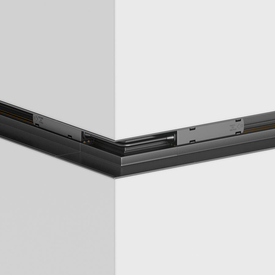 Угловой коннектор внешний S35 встраиваемый черный для встраиваемой трековой системы Technical TRA004OCL-22B