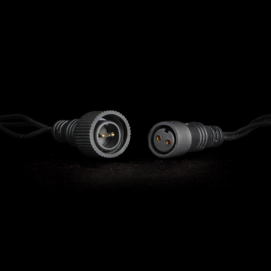 Гирлянда Нить 10м Синяя 220В, 100 LED, Провод Черный Каучук, IP65