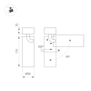 Светильник SP-GABI-SURFACE-FLAP-R50-9W Day4000 (WH, 36 deg, 230V) (Arlight, IP40 Металл, 5 лет)