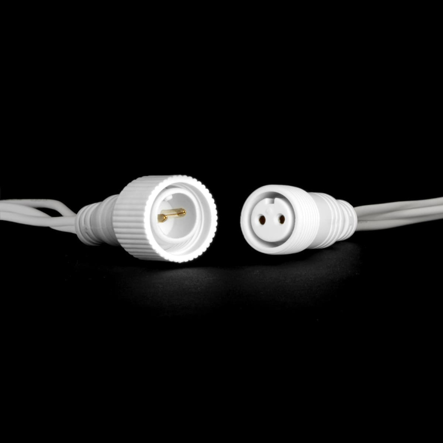 Гирлянда Нить 10м Тепло-Белая 24В, 100 LED, Провод Белый Каучук, IP65