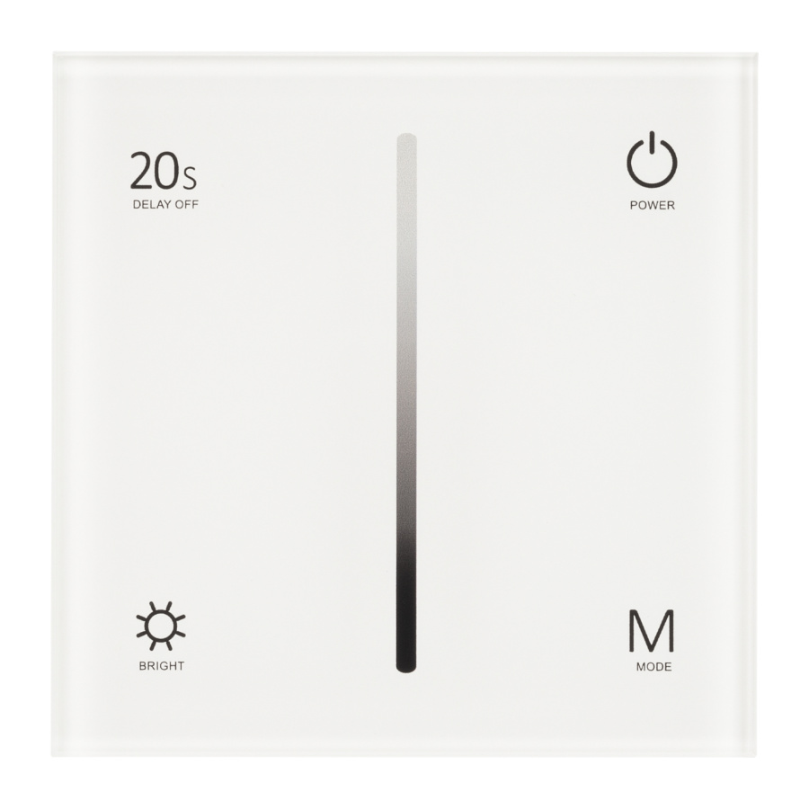 Панель SMART-P6-DIM-G-IN White (12-24V, 4x3A, Sens, 2.4G) (Arlight, IP20 Пластик, 5 лет)