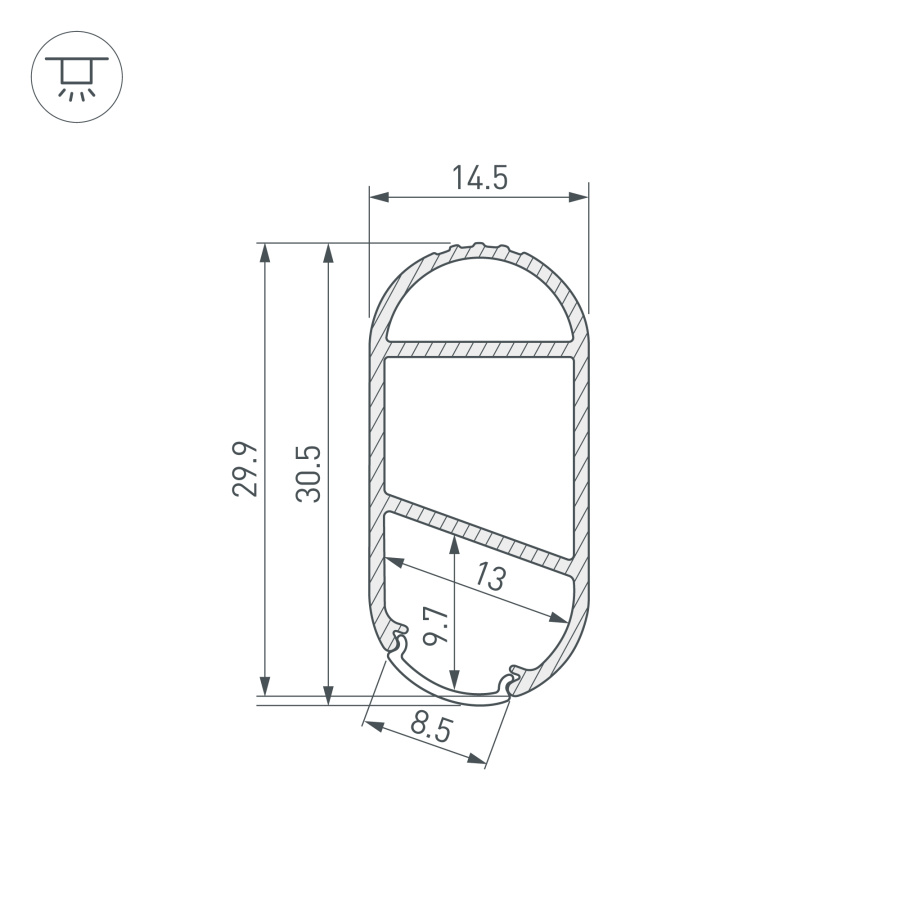 Профиль WARDROBE-1530-2000 ANOD (Arlight, Алюминий)