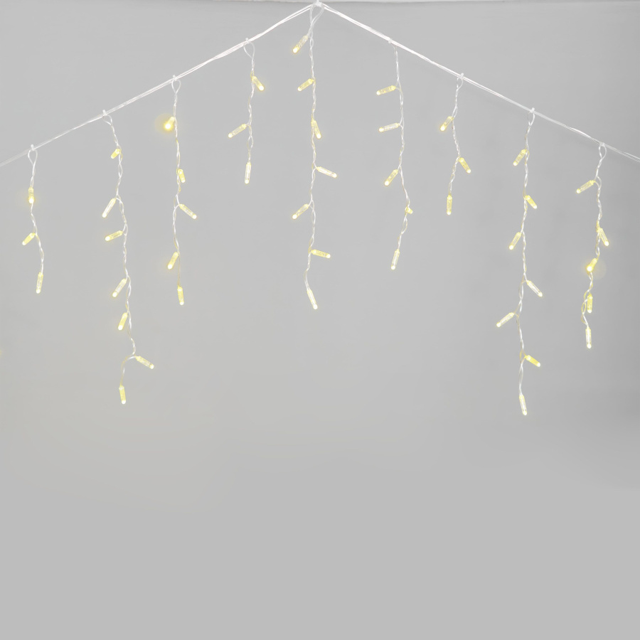 Гирлянда Бахрома с Колпачком 3,1 x 0,5 м Шампань 220В, 120 LED, Провод Прозрачный ПВХ, IP65
