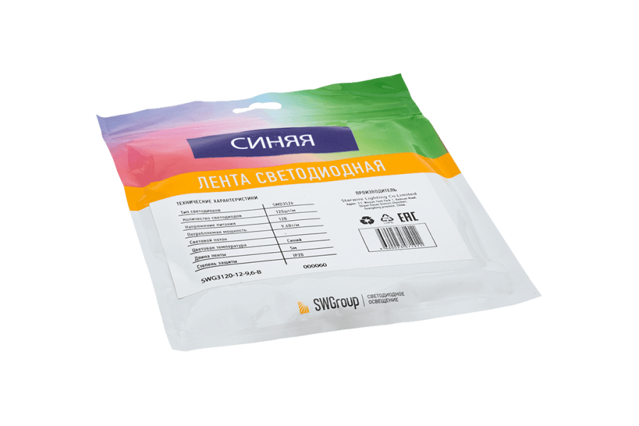 Лента светодиодная SWG SWG3120, IP20, синий