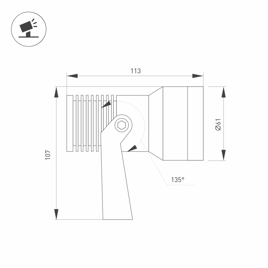 Светильник KT-RAY-COLOR-R61-12W RGB-Warm3000 (DG, 36 deg, 12V) (Arlight, IP67 Металл, 3 года)