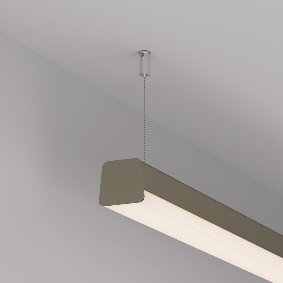 Профиль с экраном LINE-D-3734-2000 TETRA OLIVE GREY+OPAL (Arlight, Алюминий)