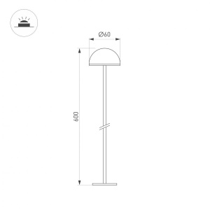 Светильник KT-ENOKI-BOLL-H600-2W Warm3000 (WH, 100 deg, 24V) (Arlight, IP65 Металл, 3 года)