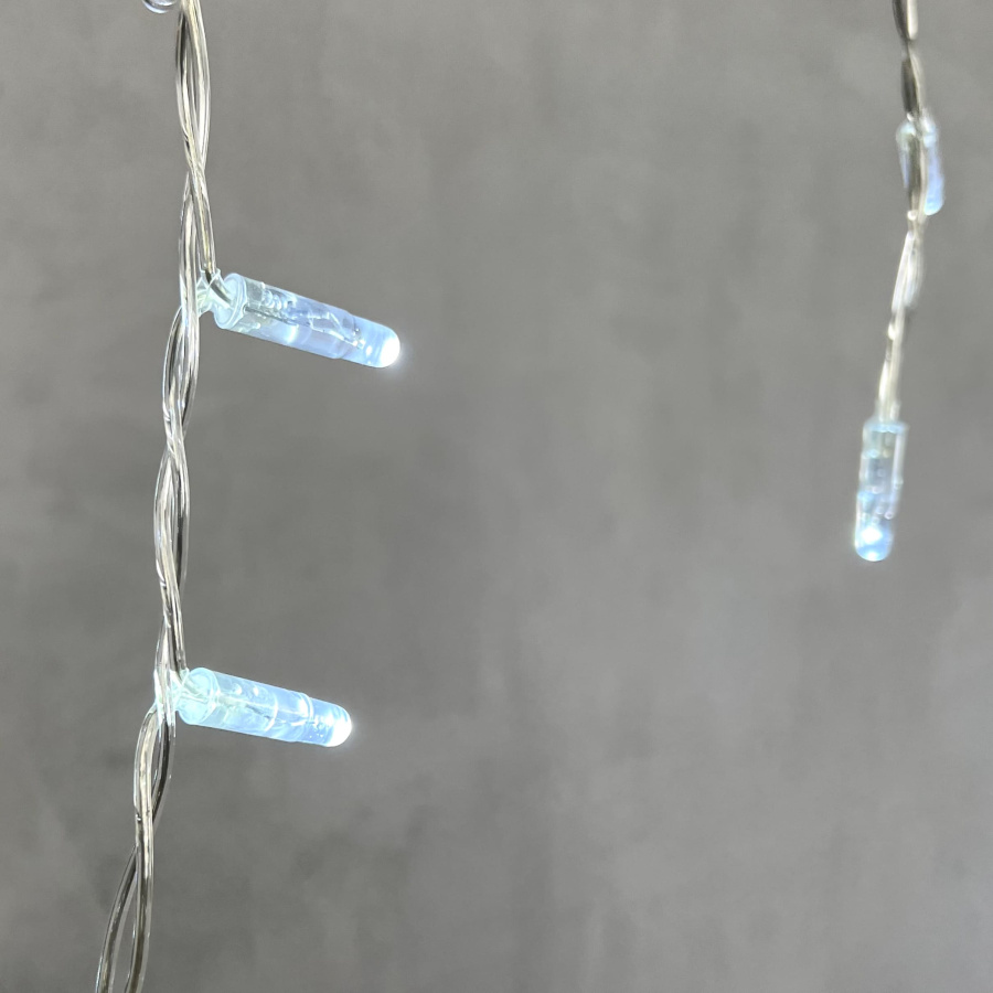Гирлянда Бахрома с Колпачком 4,9 x 0,5 м Белая 220В, 189 LED, Провод Прозрачный ПВХ, IP65