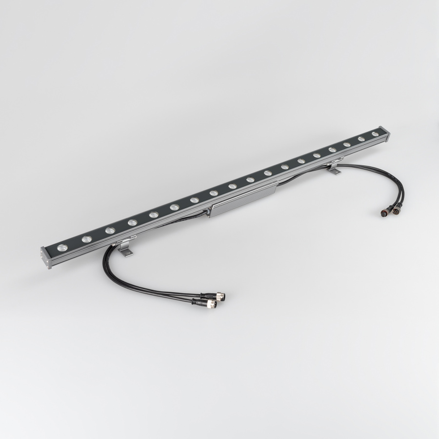 Светодиодный прожектор AR-LINE-1000S-18W-24V RGB (Grey, 30 deg, DMX512) (Arlight, Закрытый)