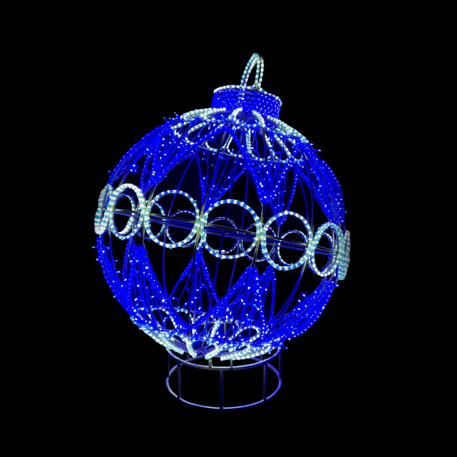 Светодиодная Фигура "Новогодний Шар" 1,3м Бело-Синий 220В, IP65