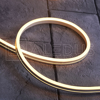 Гибкий неон ALEDUS,  220 В, 08х16 мм, бухта 10 м, теплый белый, односторонний