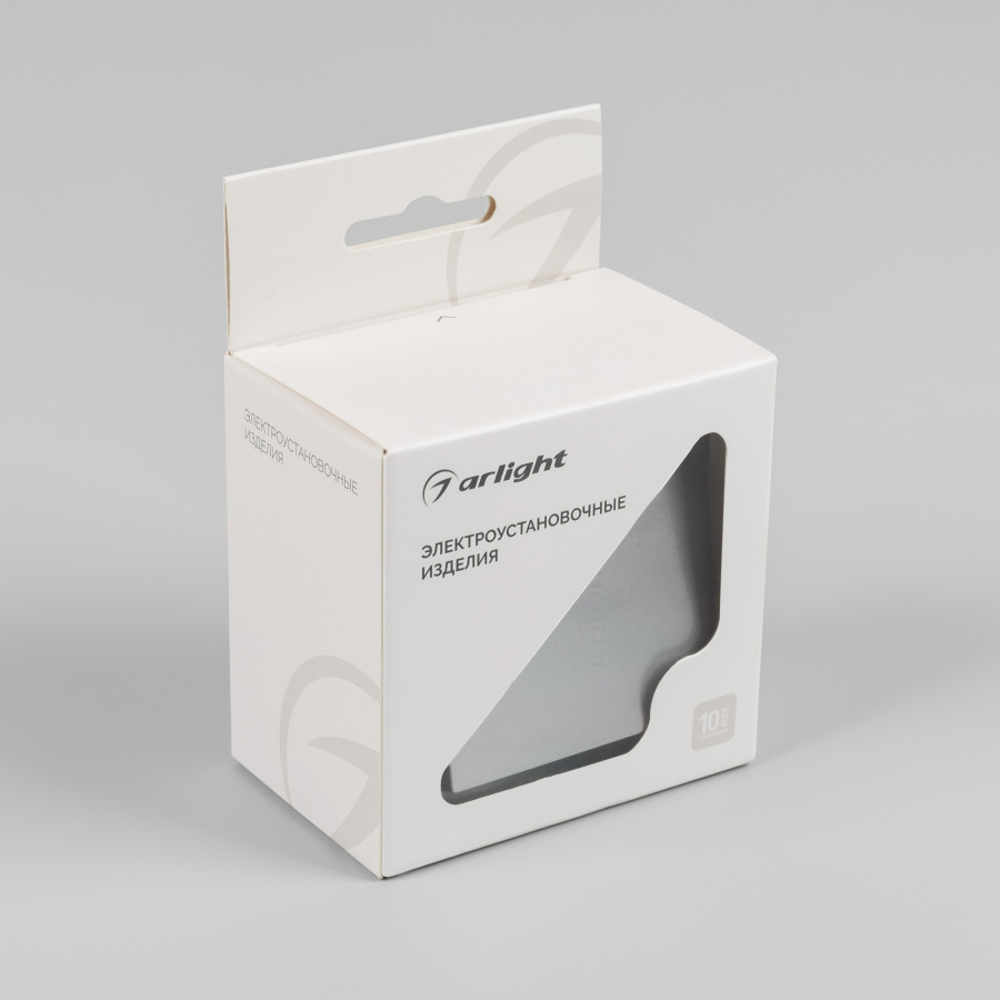 Механизм выключателя одноклавишный самовозвратный SWT-MKR1-PL-GR-V (250V, 10A) (Arlight, -)