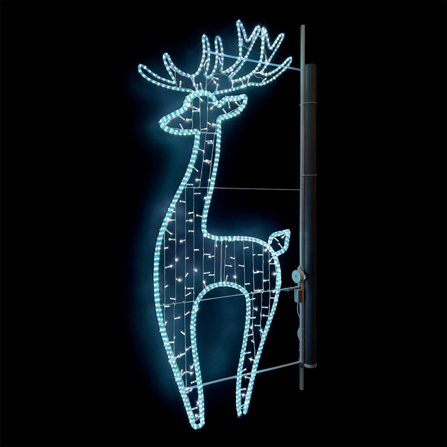 Светодиодная Консоль «Олень в Профиль» 90 х 240 см, Белая, 220В