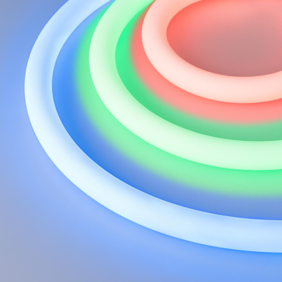 Лента герметичная MOONLIGHT-TOP-F280-D25mm 24V RGB 360deg (14.4 W/m, IP65, 3535, 5m, wire x1) (Arlight, Вывод прямой, 3 года)