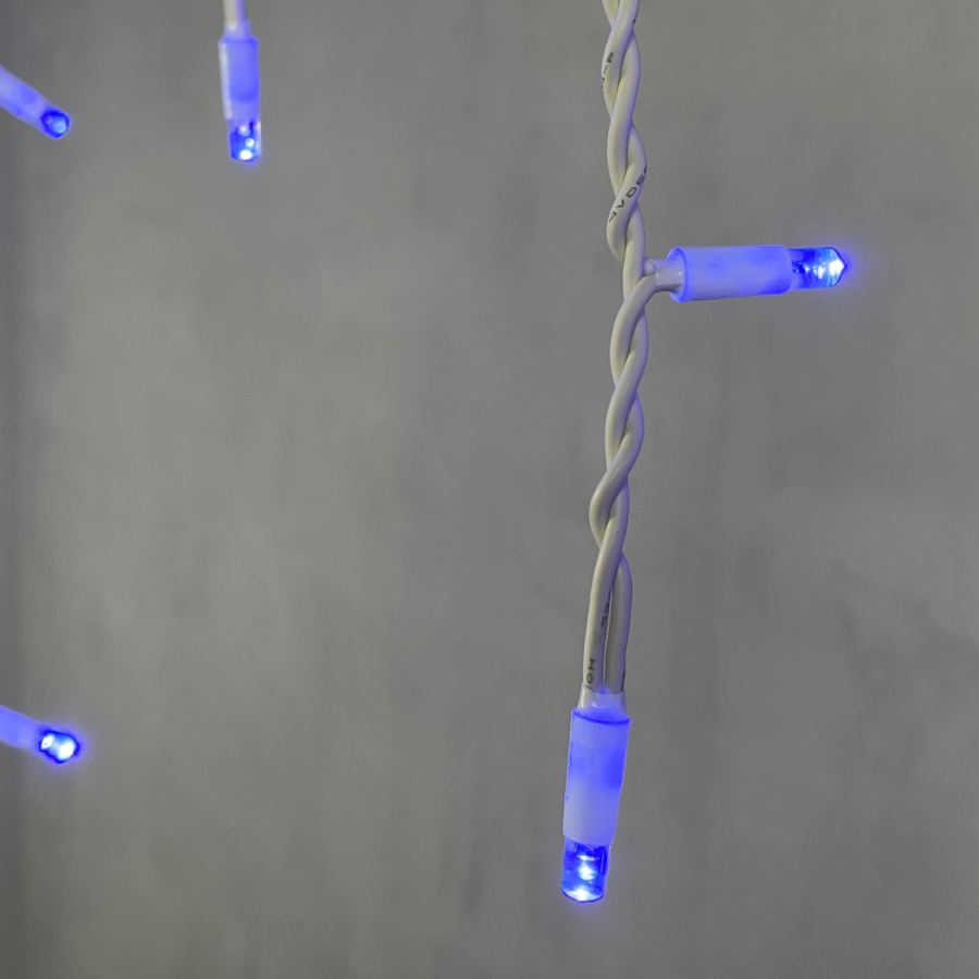 Гирлянда Бахрома 3,1 x 0,5 м Синяя 220В, 120 LED, Провод Белый Каучук, IP65