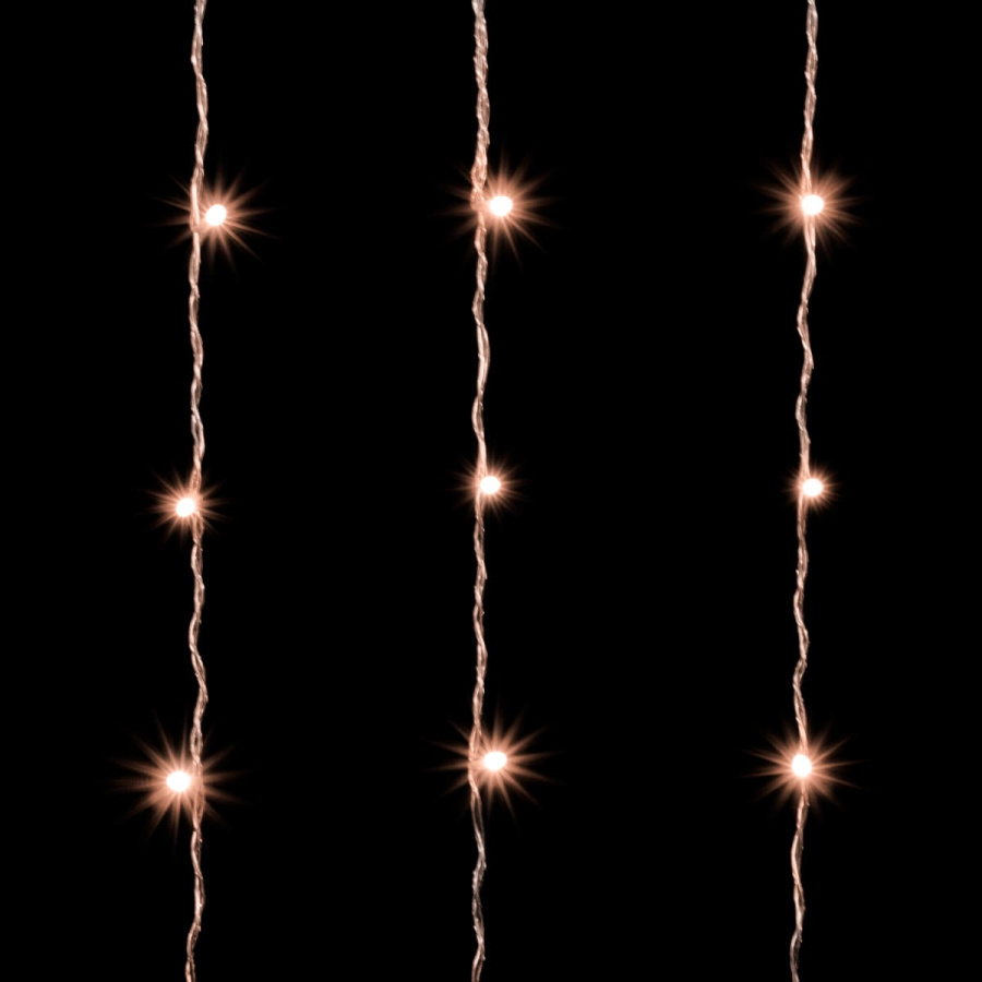 Гирлянда Занавес Облегченный 2 x 3 м Экстра Тепло-Белый с Мерцанием Белого Диода 220В, 600 LED, Провод Прозрачны ПВХ, IP54