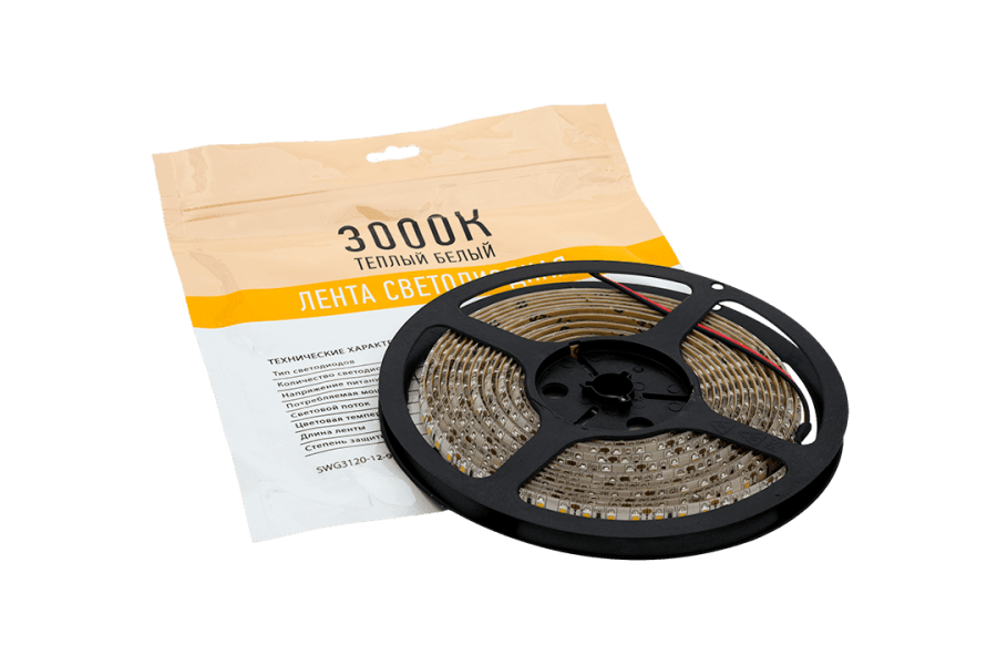 Лента светодиодная SWG SWG3120, 12В, IP65, теплый белый