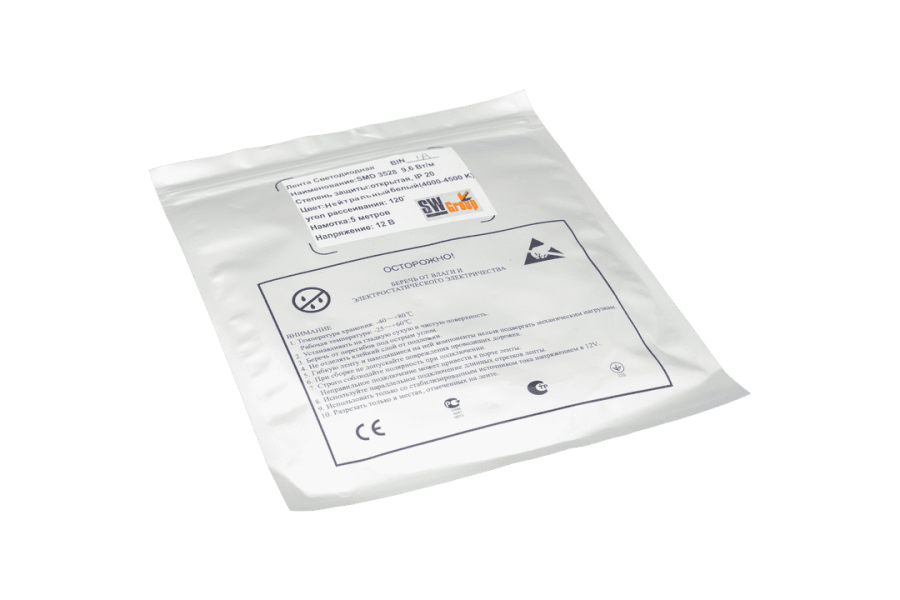 Лента светодиодная SWG SWG3T120, 9,6 Вт/м, 12В, IP20, холодный белый