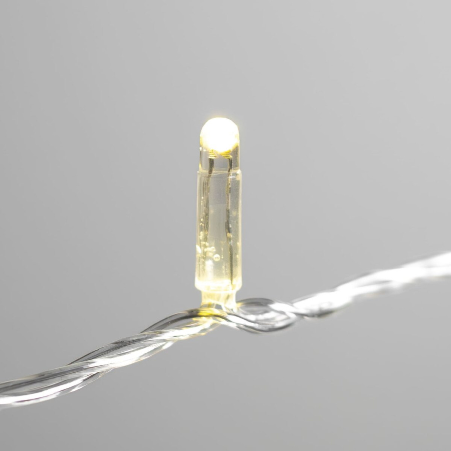 Гирлянда Нить с Колпачком 10м Шампань 220В, 100 LED, Провод Прозрачный ПВХ, IP65