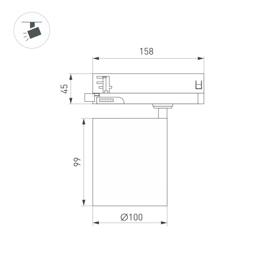 Светильник LGD-DYKE-4TR-R100-36W Day4000 (WH, 20 deg, 230V) (Arlight, IP20 Металл, 5 лет)