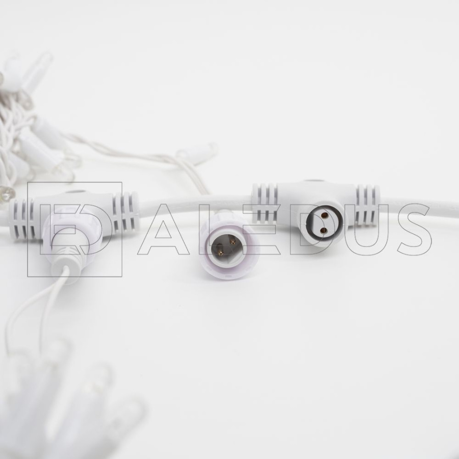 Занавес ALEDUS, 220 В, 2x3 м, белый провод, ПВХ, теплый белый, без мерцания