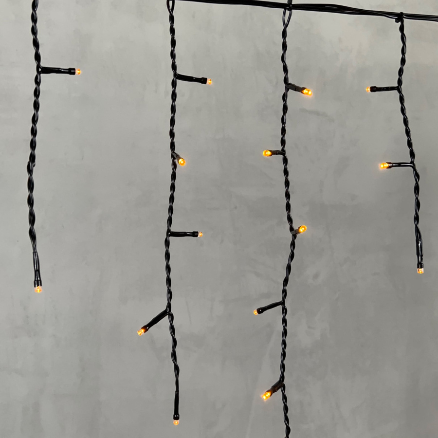 Гирлянда Бахрома 3,1 x 0,5 м Желтая 220В, 150 LED, Провод Черный ПВХ, IP54