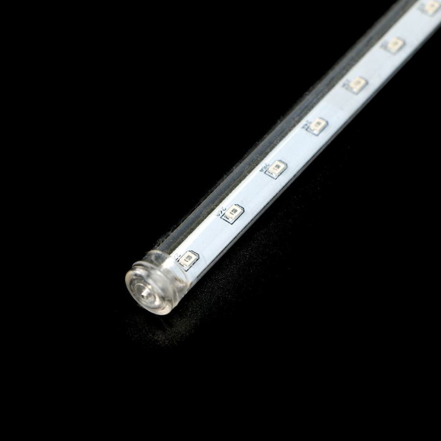 Гирлянда Тающие Сосульки 10шт по 50см, 12В, 540 Синих Светодиодов, Провод Черный ПВХ, IP20