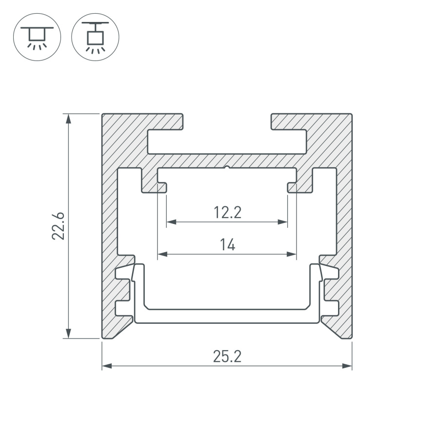 Профиль SL-LINE-2522-2500 BLACK (Arlight, Алюминий)