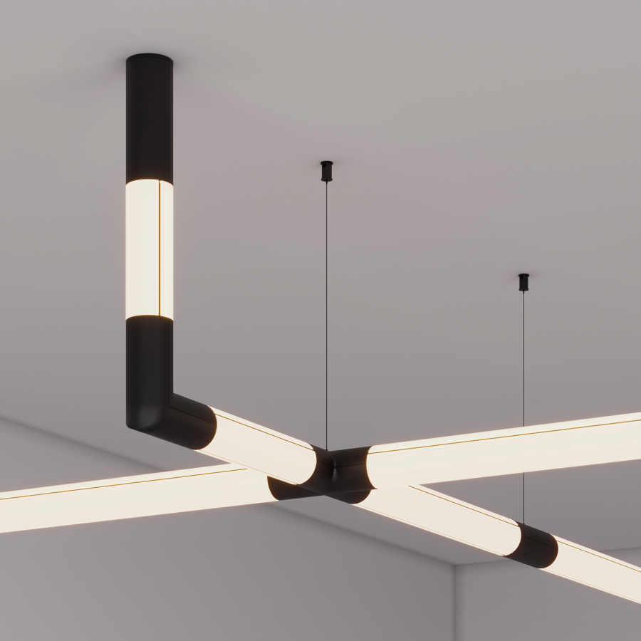 Соединитель профиля ROUND-D36-360-180 BLACK (Arlight, Алюминий)