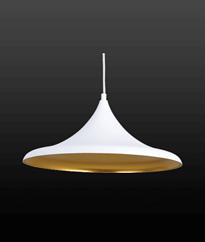 Светильник подвесной HB1004 1*E27 d=380mm h=190mm. Цвет: белый + золото