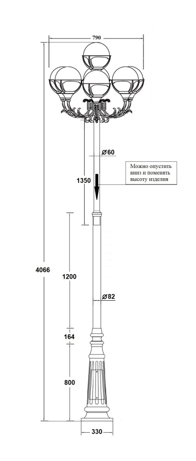 Наземный фонарь 88110C7/16 A2 Bl