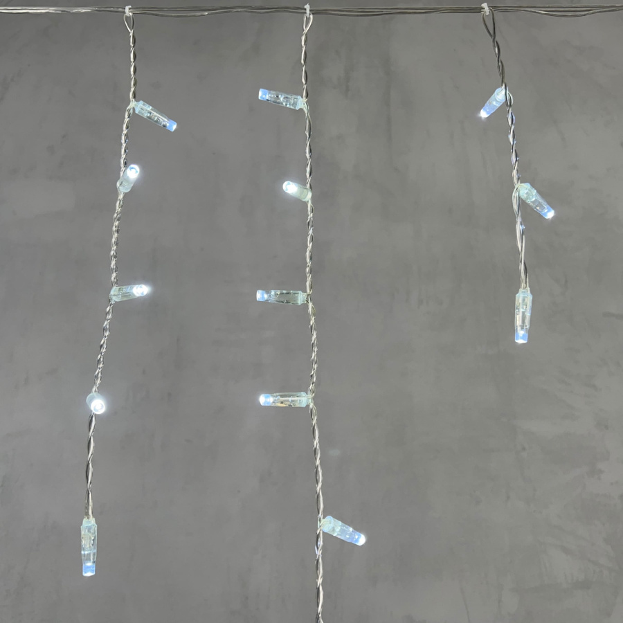 Гирлянда Бахрома с Колпачком 3,1 x 0,5 м Белая 220В, 120 LED, Провод Прозрачный ПВХ, IP65