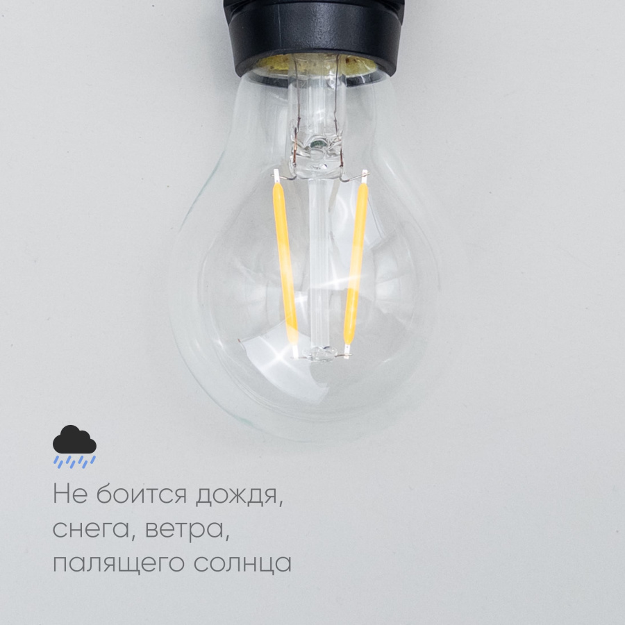 Лампа Филаментная Классика A60 220В, Цоколь E27, 1Вт, Тепло-белая, 2700К