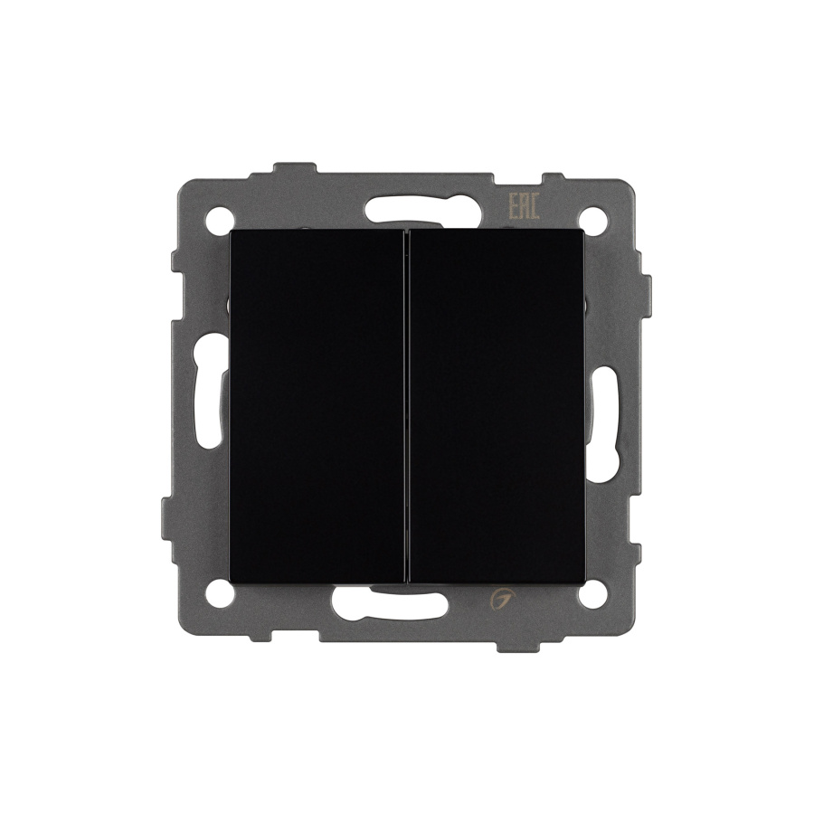 Механизм выключателя двухклавишный непроходной SWT-MK02-PL-BK-V (250V, 10A) (Arlight, -)