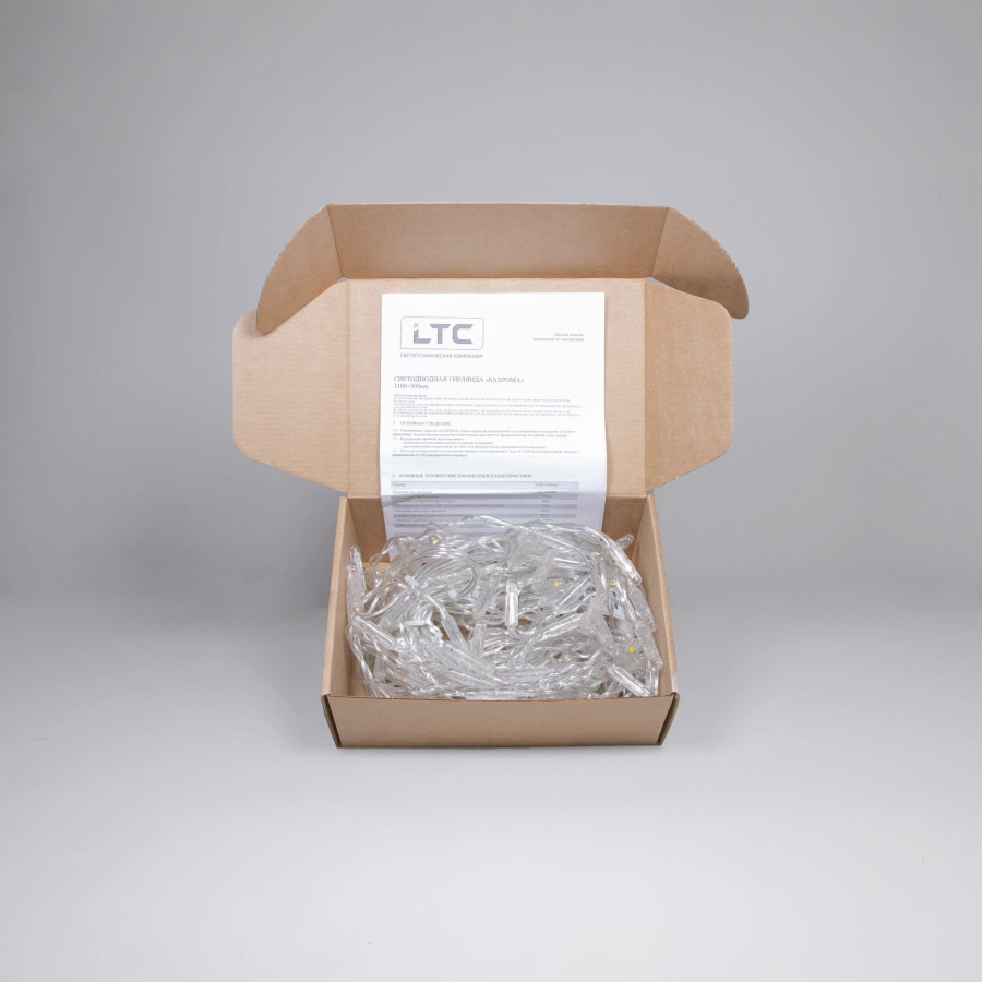 Гирлянда Бахрома с Колпачком 3,1 x 0,5 м Шампань 220В, 120 LED, Провод Прозрачный ПВХ, IP65