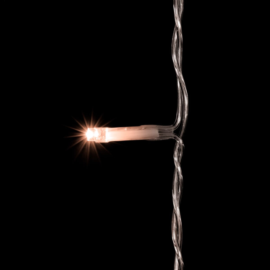 Гирлянда Занавес Облегченный 2 x 3 м Экстра Тепло-Белый 220В, 600 LED, Провод Прозрачный ПВХ, IP54