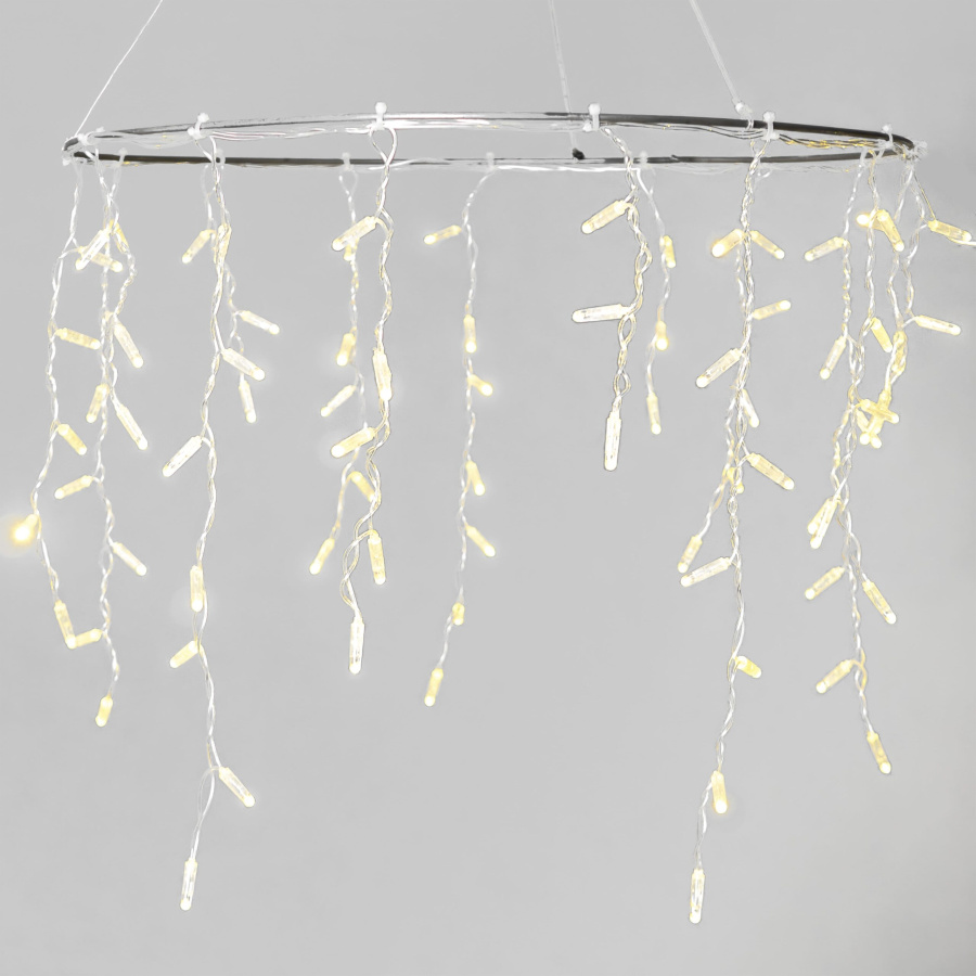 Гирлянда Бахрома с Колпачком 3,1 x 0,5 м Шампань 220В, 120 LED, Провод Прозрачный ПВХ, IP65