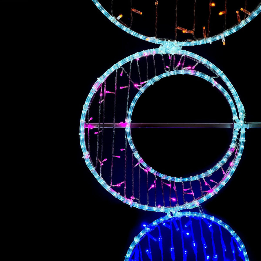 Светодиодная Консоль «Круги» 80 x 180 см, Разноцветная, 220В