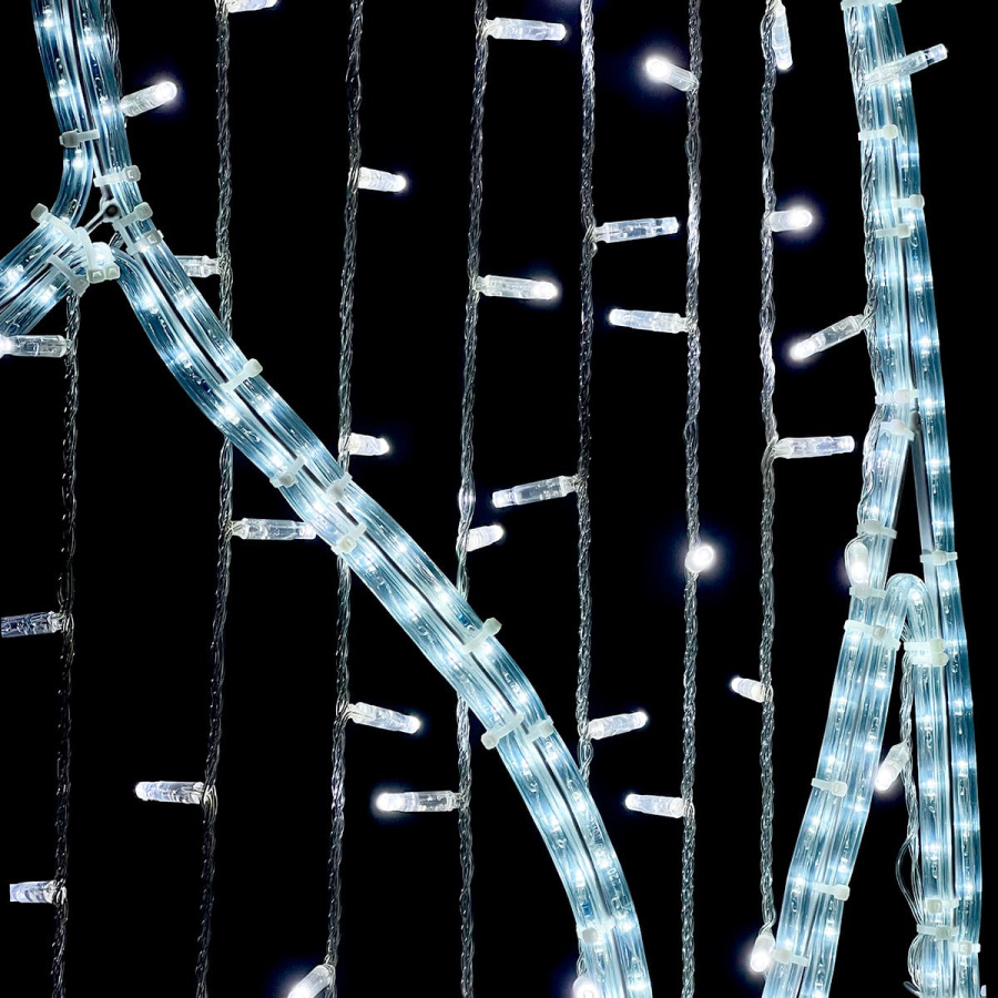 Светодиодная консоль «Олень в Фас» 100 х 250 см, Белая, 220В