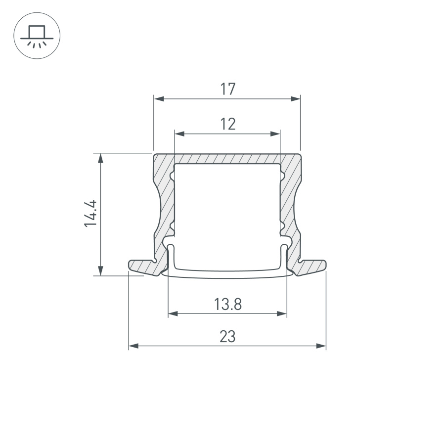 Профиль LINE-2315-F-2000 ANOD BLACK (Arlight, Алюминий)
