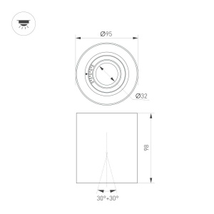 Светильник SP-ACENTO-R95-10W Warm2700 (WH, 20-45 deg, 230V) (Arlight, IP20 Металл, 5 лет)