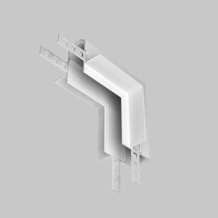 Коннектор угловой внутренний Exility встраиваемый под ГКЛ 12,5 мм, белый, для встраиваемой трековой системы Technical TRA034ICL-42.12W