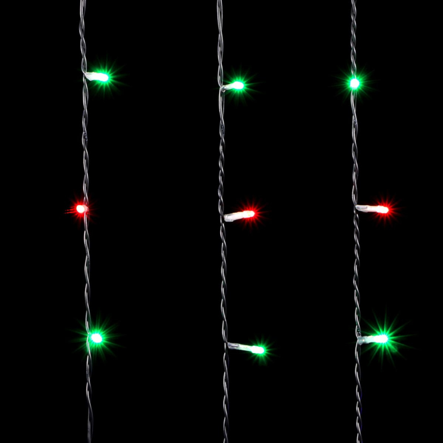 Гирлянда Занавес 2 x 2 м Разноцветный 220В, 400 LED, Провод Черный ПВХ, IP54