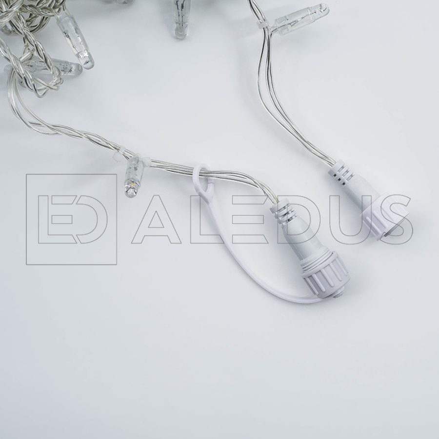 Гирлянда (Нить) ALEDUS, 220 В, 10 м, прозрачный провод, теплый белый, с мерцанием